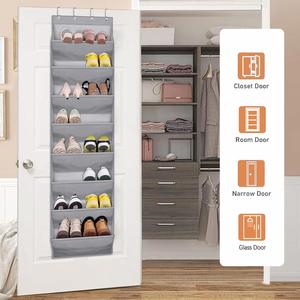 Wardrobe Organization Hanging Pockets Multi-Layer Door-Mounted Hanging Pockets Shoe Hanging Pockets with <b>Hooks</b> - Product Image 2