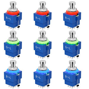 Pédale de guitare 3PDT avec interrupteur à pédale à <span class=keywords><strong>anneau</strong></span> LED, interrupteur à verrouillage à 9 broches, type de borne à souder - Product Image 1