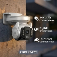 Caméra de sécurité extérieure WiFi 3MP 1080P, audio bidirectionnel, caméra panoramique/inclinable, suivi et détection des personnes