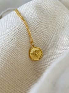 Dylam Minimalist 925 Sterling <b>Silver</b> 18K Gold Plated Irregular <b>Bee</b> Pendant <b>Necklace</b> for Women Fine Fashion Jewelry - Product Image 4