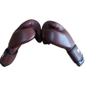 Gants de boxe en cuir personnalisés et à lacets pour enfants, accessoires d'entrainement mma, sans logo,