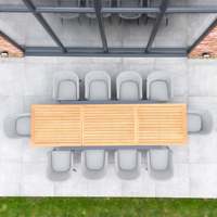 Ensemble de salle à manger de luxe pour hôtel, mobilier d'extérieur, ensemble de salle à manger de patio, chaise de jardin confortable avec table extensible