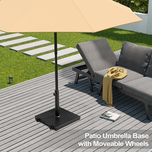 Jh-mech <span class=keywords><strong>Patio</strong></span> ô cơ sở đứng Heavy Duty 43 lbs có thể điều chỉnh di chuyển sơn tĩnh điện ban công thép ô cơ sở với bánh xe - Product Image 3