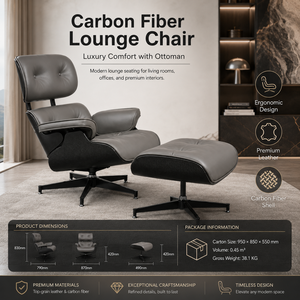 Fauteuil de salon en cuir véritable avec repose-pieds, coussin rembourré en contreplaqué moulé pour usage professionnel et réception, fourniture OEM personnalisée B2B - Product Image 2