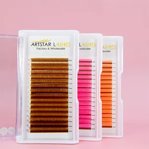 OEM private label lashes vassoio per ciglia colorato all'ingrosso crea il tuo marchio 0.07 0.10 0.15mm ciglia colorate arcobaleno