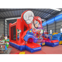 Château Gonflable Combo Cartoon en Promotion avec Toboggan et Souffleur d'Air