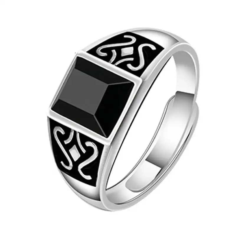 Chevalière pour homme Bagues en argent sterling 925 pour homme avec options de pierre onyx ou turquoise Bijoux faits à la main Bague pour homme