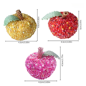 Kit de broderie en perles plastiques DIY - Perles en forme de pomme 3D, broderie en perles, soulagement du stress, fabrication artisanale, vidéo en <span class=keywords><strong>anglais</strong></span> pour débutants, pour filles - Product Image 1