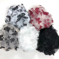 Nouveau Tissu en Tulle Polyester Brodé Papillon 3D Direct Usine pour Robes Femme, Lingerie, Robe de Mariée, Décoration - Vente en Gros