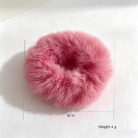 Chouchous en fausse fourrure moelleuse, vente en gros, attaches pour cheveux en peluche douce, élastiques pour queue de cheval pour femmes et filles, logo personnalisé