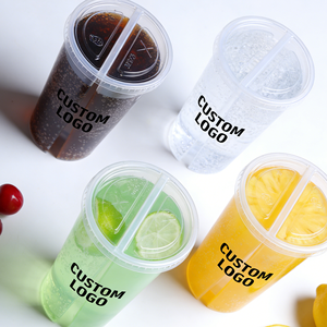 Vaso de Plástico Desechable 2 en 1 de Pared Simple con Doble Compartimento, 90 mm de Diámetro, 350 ml, para Jugo con Hielo para Café - Product Image 4