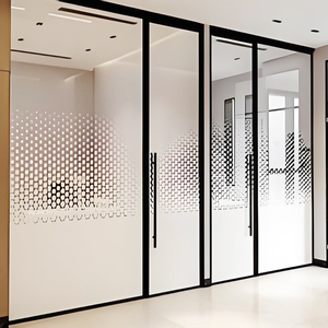 Cloison en verre encadrée, verre trempé givré, porte de cloison de <span class=keywords><strong>bureau</strong></span>, isolation acoustique, salle de conférence de <span class=keywords><strong>bureau</strong></span>, <span class=keywords><strong>bureau</strong></span> privé - Product Image 2