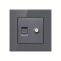 White 86 Type Wall Network Cable Switch Socket Household Wired Closed Circuit Tv and Optical Fiber Network Panel Tv Computer