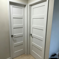 Porte intérieure pré-assemblée Shaker, noyau massif, MDF blanc apprêté, prête à peindre pour la maison, directement de l'usine