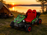 Go Kart Eléctrico Todoterreno de Dos Plazas con Marco de Acero Reforzado y Frenos de Disco Hidráulicos para Diversión al Aire Libre