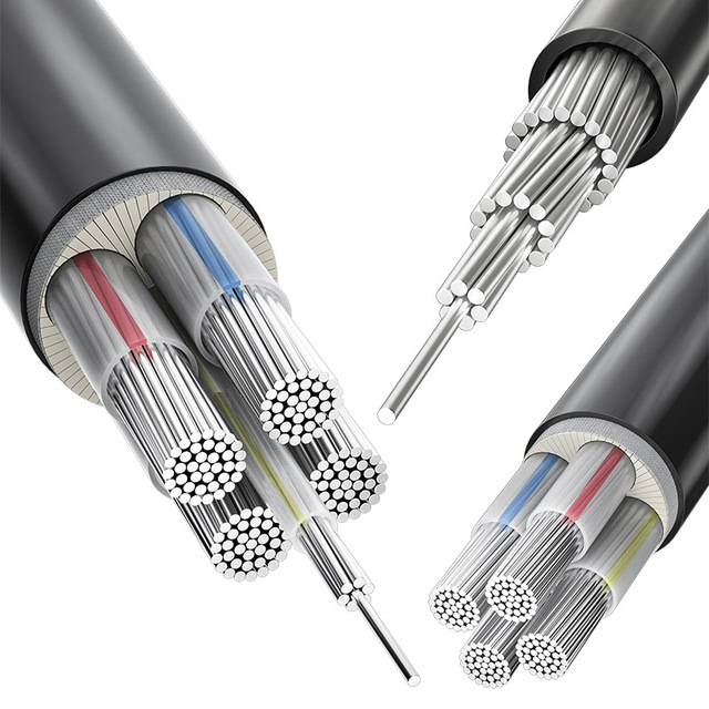 Overhead Cable Power Cable Oxygen-free Pure Aluminum Low Voltage Engineering Power Cable 2 3 4 5 6 Core YJLV YJLV22- 0.6/1kV