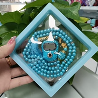 Compteur Numérique Digital de Doigt Tasbih en Verre Fait Main 99 Perles, Chapelet Islamique, Cadeau pour Mariage et Aïd