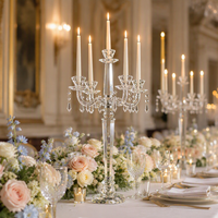 Candélabre en cristal pour mariage à 9 bras, décoration d'intérieur, candélabre en cristal à 5 bras, centre de table de mariage