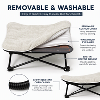 ZT Wholesale Lit pour chien surélevé chauffant et rafraîchissant, pliable, pour intérieur, extérieur et camping, personnalisable