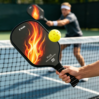 Raquette de pickleball en fibre de carbone, épaisseur 16 mm, haute qualité pour l'entraînement, avec noyau en nid d'abeille PP, couleur de cadre personnalisée, vente en gros