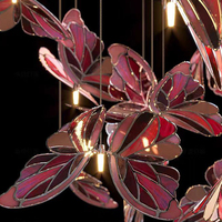 Lustres papillon modernes personnalisés éclairage suspendu lampes personnalisées pour hôtel ingénierie lumière Villa salle de bal moderne longue