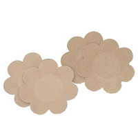 Cache-tétons jetables OEM en forme de fleur, confortables, en satin, autocollants pour les seins