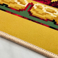 Velours jaune de taille personnalisée, poils plats antidérapants écologiques, mince rectangle en polyester, nouveauté pour salon et chambre à coucher