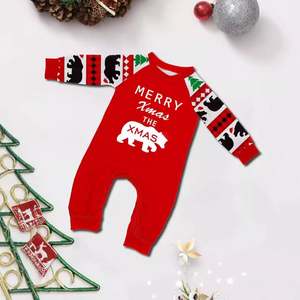 Ropa de dormir de mujer de comercio exterior, ropa de casa, traje de Navidad para niños, estampado de oso <span class=keywords><strong>polar</strong></span>, pijamas rojos para padres e hijos - Product Image 6