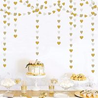 Guirlande de cœurs en papier pour décorations de mariage, fiançailles, enterrement de vie de jeune fille, baby shower, enterrement de vie de jeune fille, fête prénuptiale