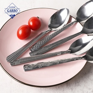 Bộ dao dĩa nhà hàng tiệc cưới bán buôn, giá rẻ, đánh bóng, khắc nổi, làm bằng thép không gỉ 410, thìa ăn cơm - Product Image 2