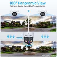 Caméra IP POE de sécurité VIKYLIN 180 à double objectif 4K 8MP Wizsense AI avec vision nocturne, détection humaine/véhicule et dissuasion active (type Eyeball)
