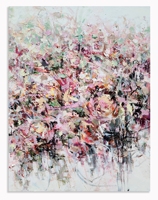 Peinture à l'huile florale abstraite moderne sur toile texturée, art mural pour le salon, décoration intérieure
