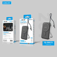 Batterie externe magnétique Li-Polymère 10000mAh, câble de charge PD 22.5W, chargeur portable sans fil 3-en-1, support pliable, garantie 12 mois