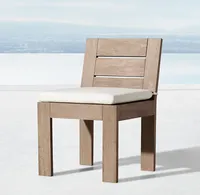 Chaise d'extérieur de luxe moderne MARBELLA, mobilier de salle à manger en bois massif, chaise de jardin en teck sans accoudoirs, résistante aux intempéries