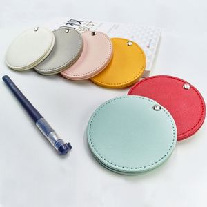 Wholesale Portable Custom Logo Rotatable Pu Leather Cover Round <b>Small</b> Mini Compact Gift Makeup <b>Mirror</b> - Product Image 4