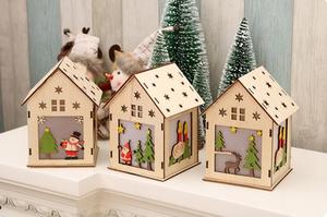 Albero di natale Incandescente Decorazioni Ciondolo Appeso Luce del LED Casa di Legno Per Gli Ornamenti di Festa di Nizza di Natale Regalo di Festival di Forniture - Product Image 2