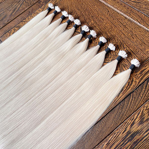 Bán Buôn Cao Cấp 100% Tự Nhiên Trinh Nữ Lớp Biểu Bì Phù Hợp Nga Con Người Mở Rộng Phẳng K Tip Keratin Cho Salon Siêu Đôi Rút Ra - Product Image 3