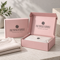 Boîte en carton personnalisée pour vêtements, boîte d'expédition rose en carton ondulé avec logo personnalisé, emballage en carton écologique