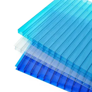 Prezzo competitivo colori blu ad alta durata tetto in policarburo foglio cavo serra 1mm 3mm per esterni tavolini cavi