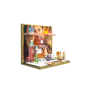 RECHI定制柜台顶部展示化妆品香水精油led丙烯酸护肤品轻展示架