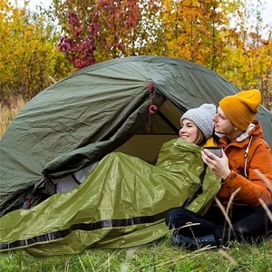 Sac de couchage d'urgence léger en Mylar avec cordon de serrage pour le camping en plein air, sac de survie en gros - Product Image 5