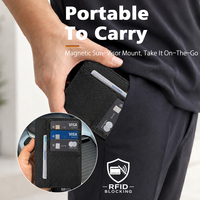 Soporte Magnético Desmontable para Tarjetas y Gafas de Sol para Visera de Coche con Bolsa Organizadora de Billetes y Capa Protectora Antirrobo