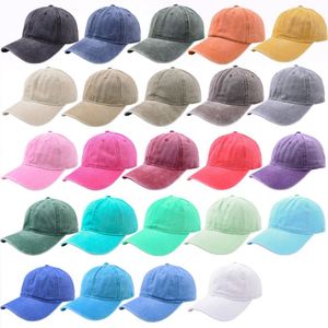 Gorra de béisbol de mezclilla desgastada en 21 colores, gorras lisas personalizadas con efecto blanqueado, gorras sin estructura con acabado stone washed. - Product Image 2