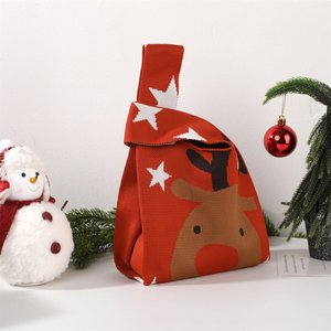 Nuova Borsa a Tracolla Hobo in Maglia con Stampa Natalizia 2026, Design Animato, Morbida e Riutilizzabile, Ideale come Sacchetto Regalo per la Vigilia di Natale - Product Image 4
