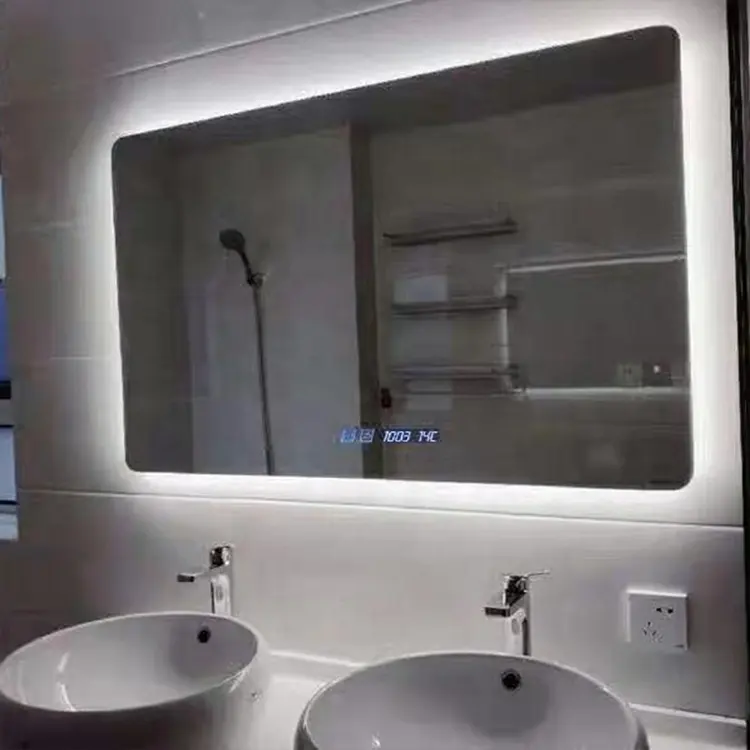 Lighting manufacturer hotel bathroom makeup cosmetic touch screen silver LED vanity mirror lights