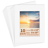 Passe-partout carré blanc sans acide S&L pour cadre photo, de 11x14 à 8x10 pouces, avec finition laiton vieilli pour impressions