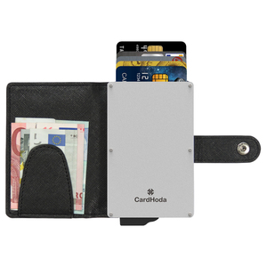 Slim PU <b>Card</b> <b>Holder</b> <b>Wallet</b> Unisex Minimalist Fold Closure Black Visa <b>Card</b> Slot Design - Product Image 1