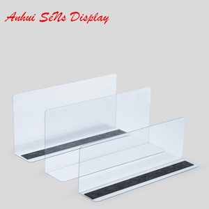 Diviseur d'étagère en plastique transparent en forme de L, espaceur magnétique pour étagère, espaceur de présentation en PET, séparateur d'étagère pour armoire ou magasin - Product Image 2