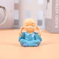 RÉSINE VOITURE TABLEAU DE BORD MAISON TABLE DÉCORATION BUBBLE HEAD MIGNON PAS DE REGARD ÉCOUTER PARLER PENSER DRÔLE KONGFU MOINE STATUES JOUETS CADEAUX