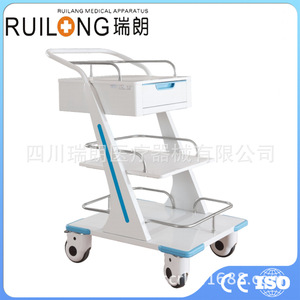 Chariot médical double couche en aluminium et acier silencieux Ruilang pour usage hospitalier et soins infirmiers RT-057 - Product Image 2